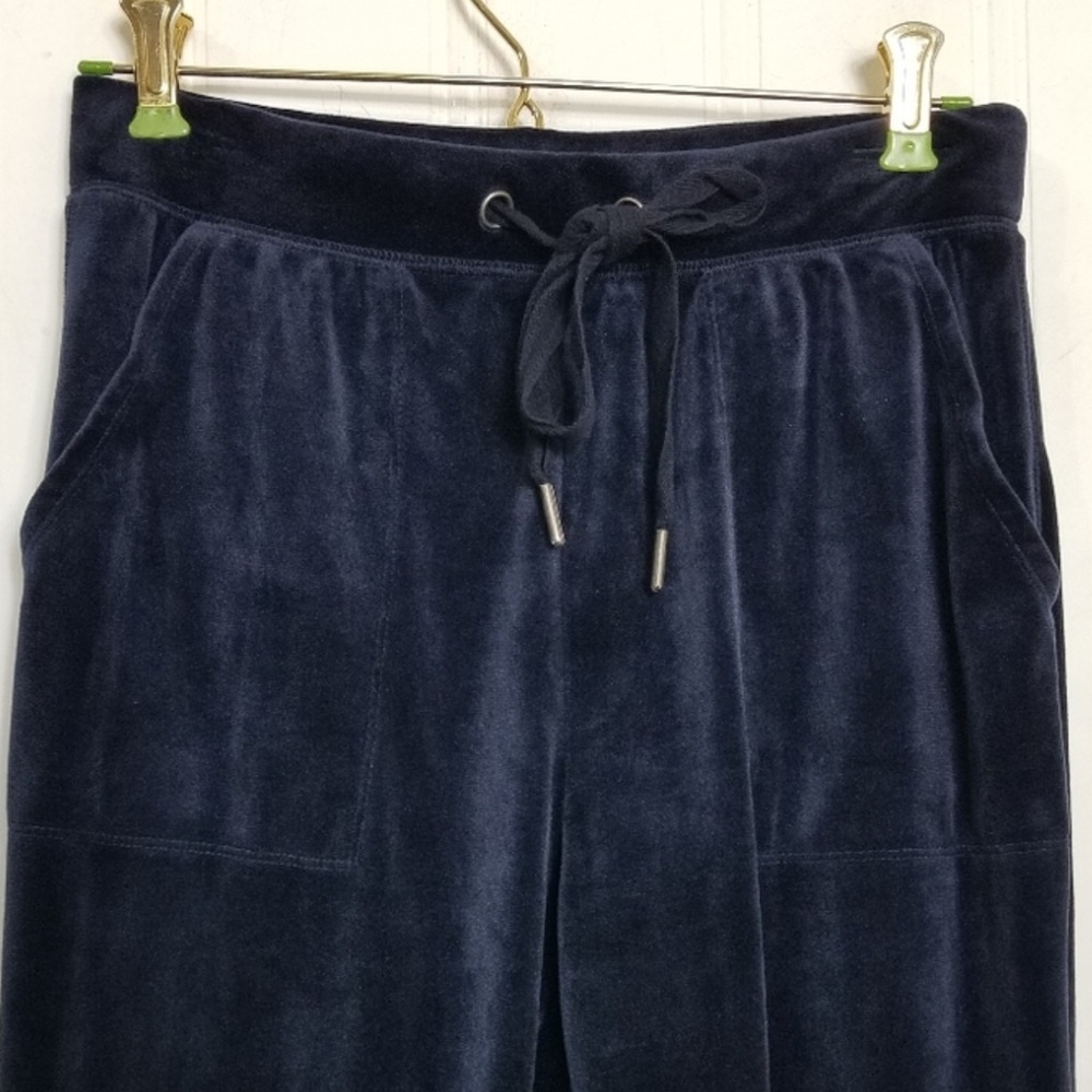 Anthropology Navy Velvet Drawstring Pants